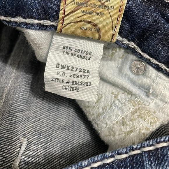 Buckle BKE Culture Cropped Capri Jeans Size 30 x 26 Stretch Metallic Flap Pocket - Picture 12 of 13